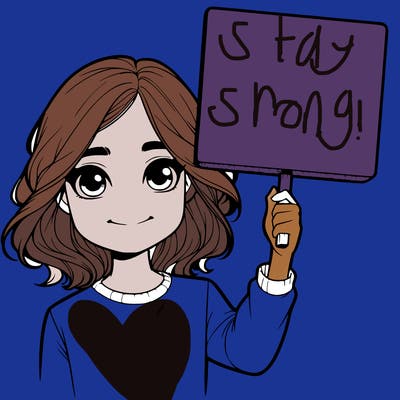 realistic girl holding up a sign