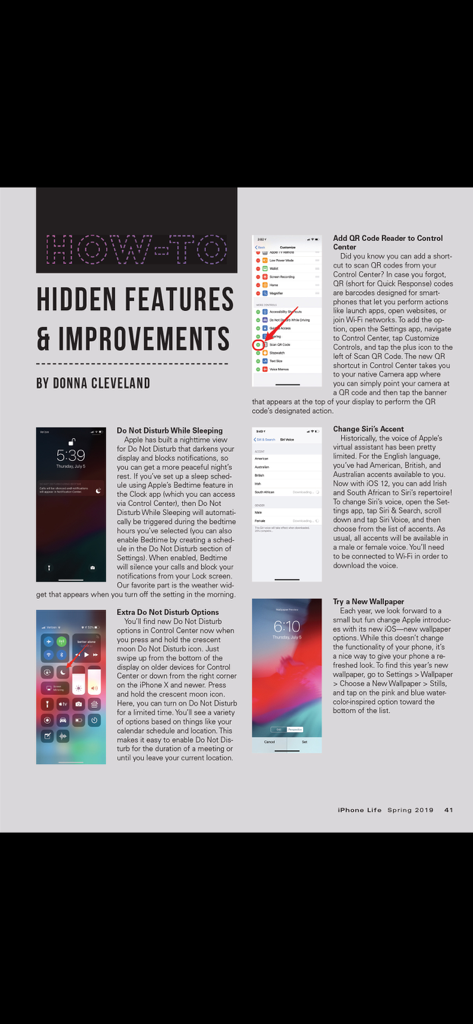 A How-To article from iPhone Life magazine showcasing hidden features and improvements for iOS users.