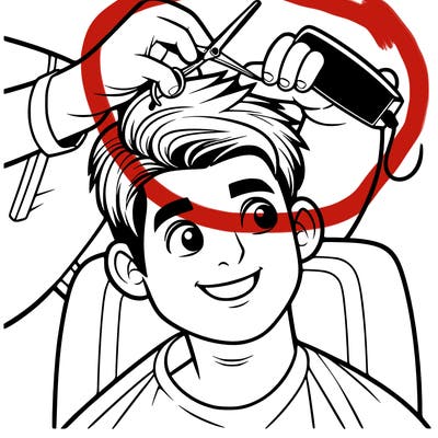 a guy getting a haircut