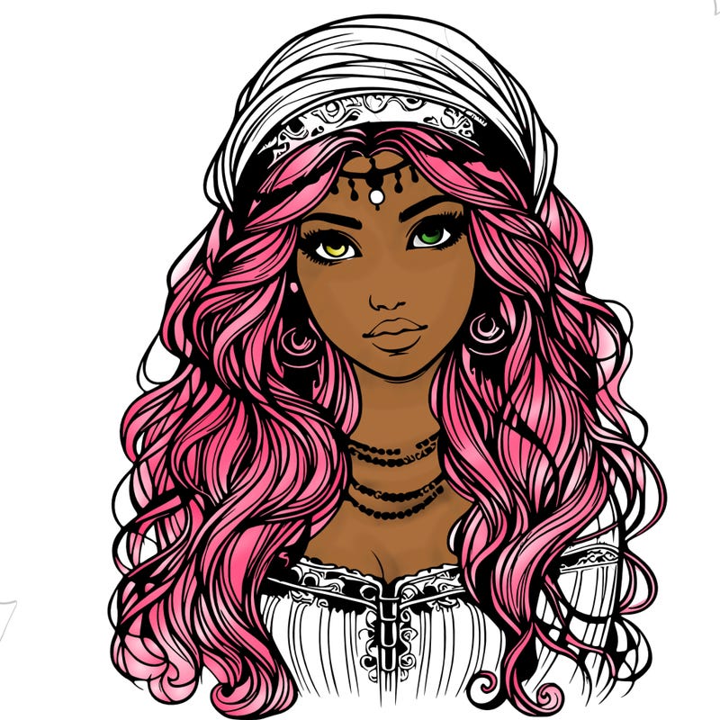 realistic beautiful mysterious gypsy girl