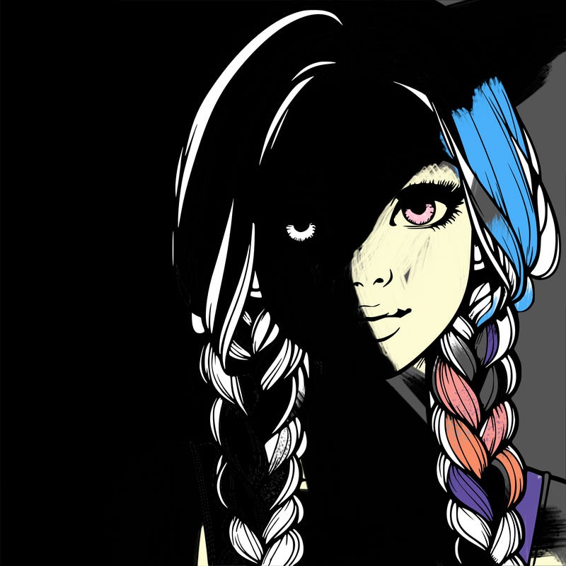 realistic girl with braids