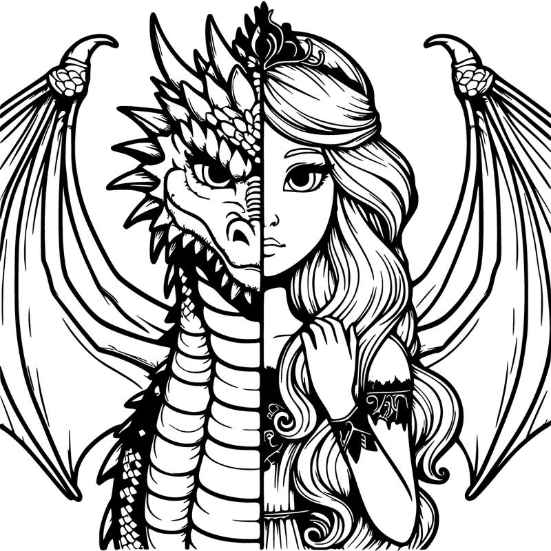realistic half dragon half princess