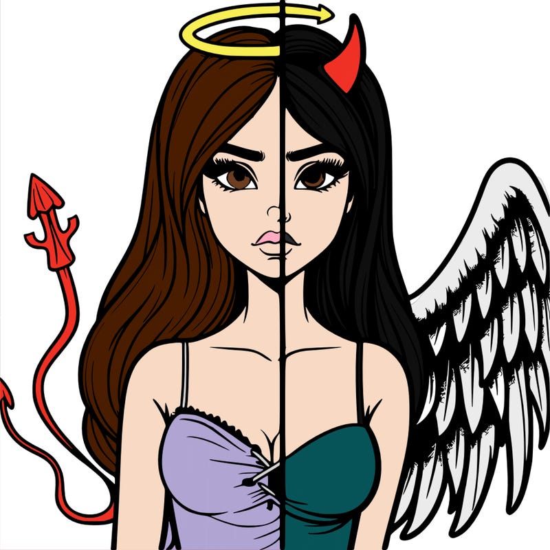 devil vs angel realistic girl