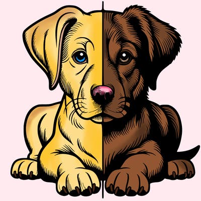 realistic dog split picture