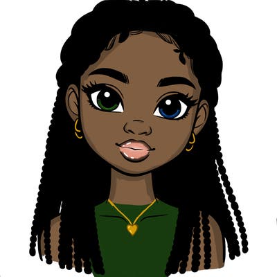 a realistic black girl with braids