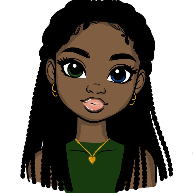 a realistic black girl with braids