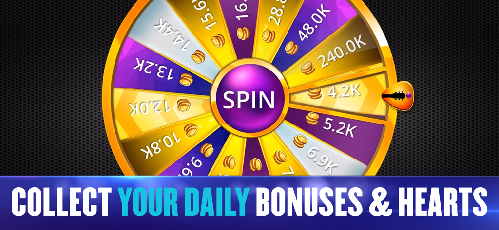 Hard Rock Jackpot Casino - Hard Rock Jackpot Casino tägliches Bonus-Glücksrad mit verschiedenen Kredit-Belohnungen