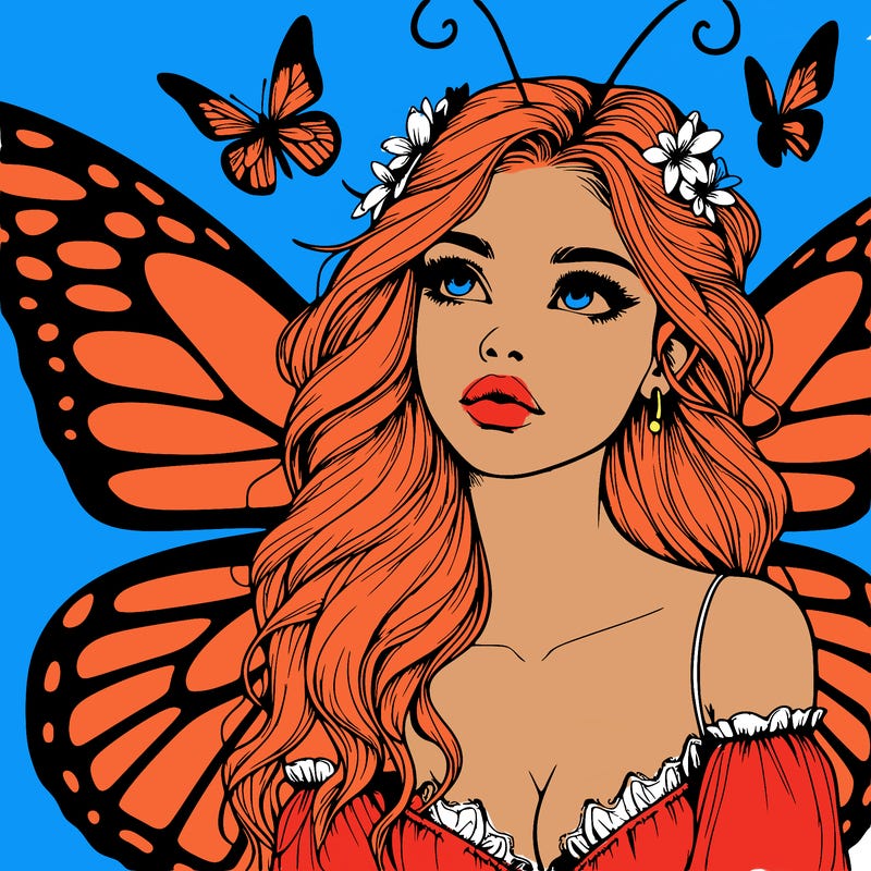 butterfly fairy realistic girl