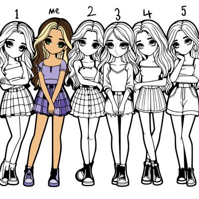 a group of girls realistic