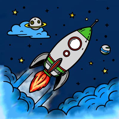 rocket in space