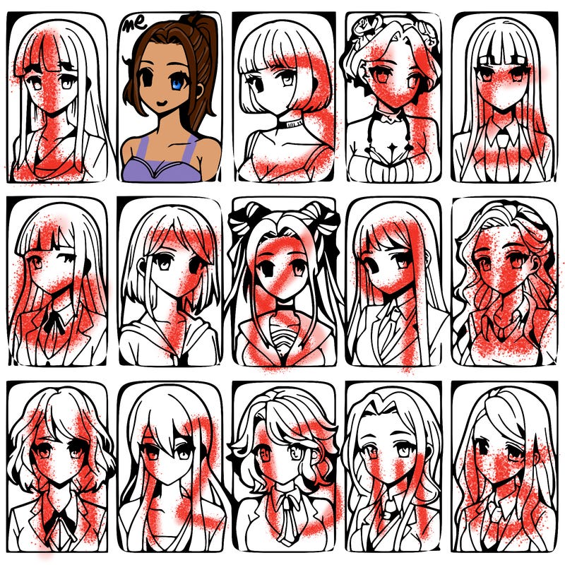 girls that look diffrent anime