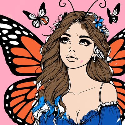 butterfly fairy realistic girl