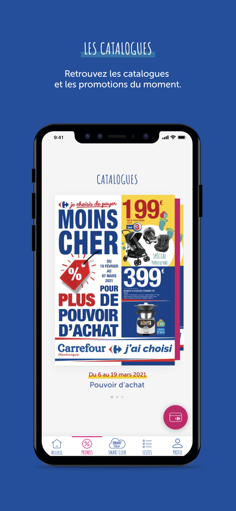 Carrefour Martinique - Digital shopping catalog and promotions displayed on the Carrefour Martinique mobile app