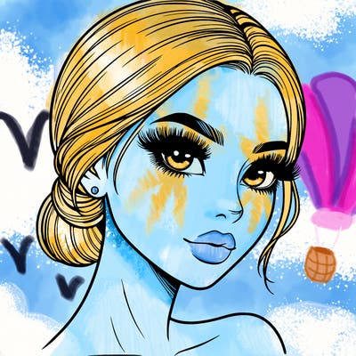 realistic girl with lashes