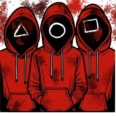 3 faceless people in  hoodies