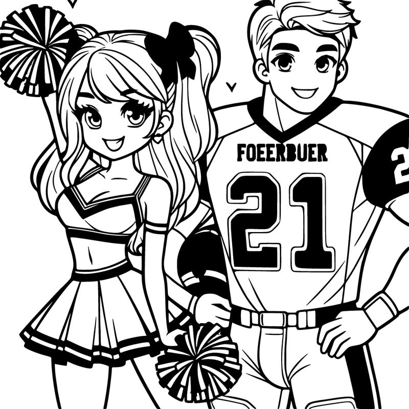 cheerleader with football player boyfriend jersey number 21