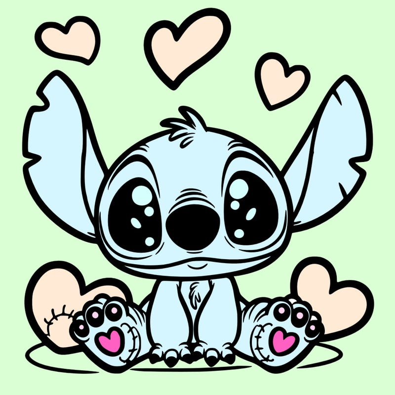 stitch hearts cute