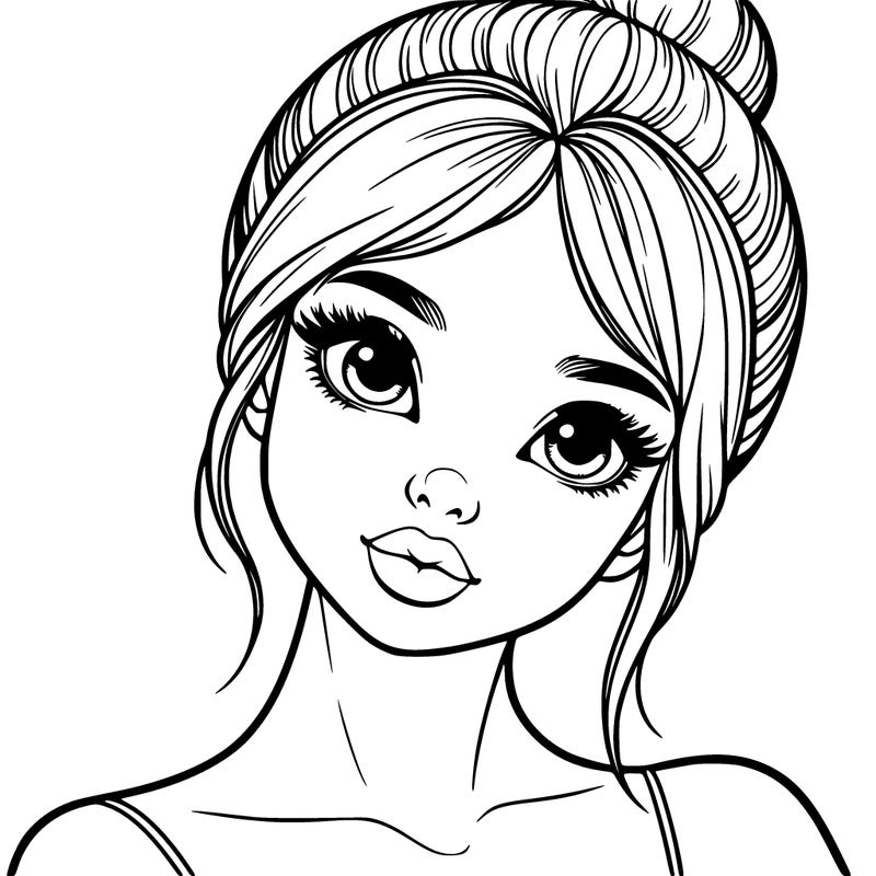 realistic ballerina girl with eyes and lips