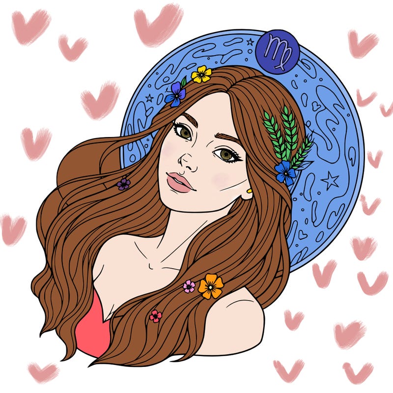 zodiac girl virgo head to shoulders