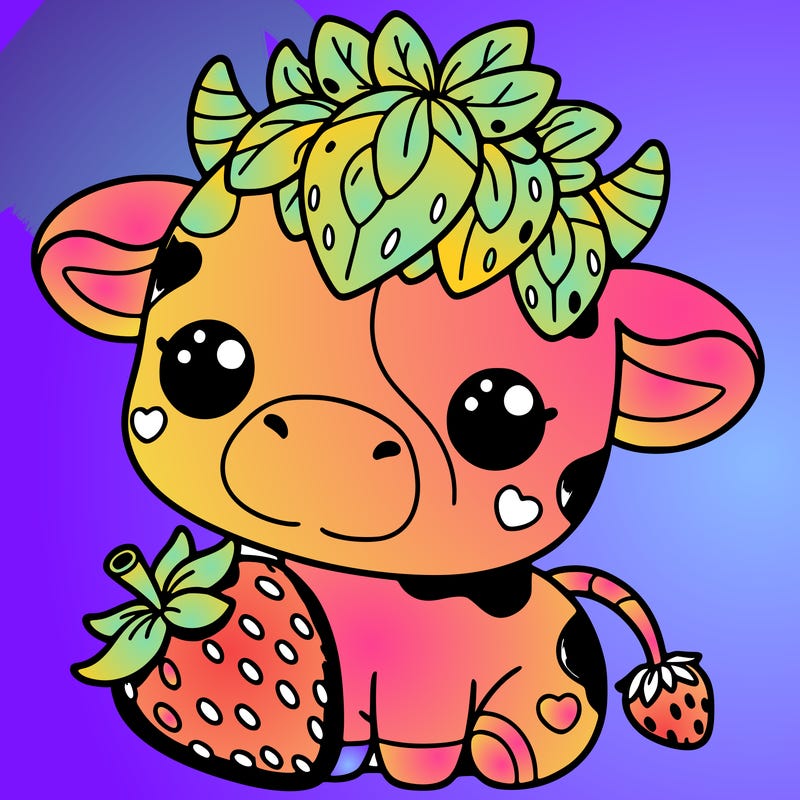 cute strawberry cow