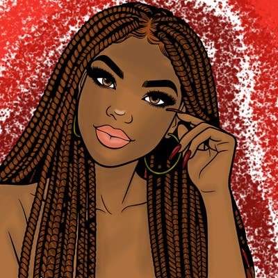 beautiful woman with box braids