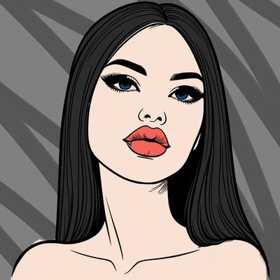 realistic woman with full lips