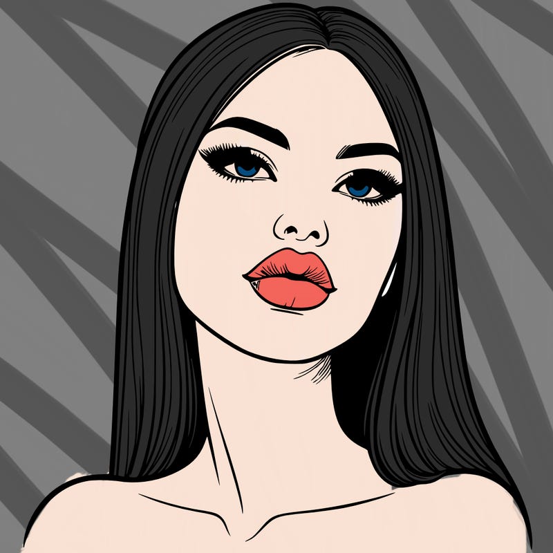 realistic woman with full lips