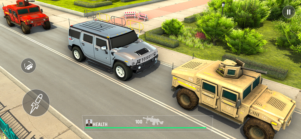 Vip Security Simulator Game - Tactical armored vehicles escorting a VIP SUV in the security simulator game