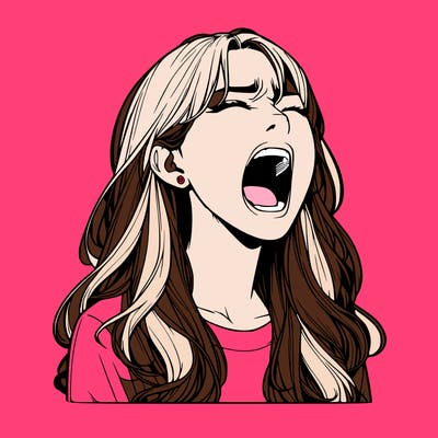 screaming realistic, girl