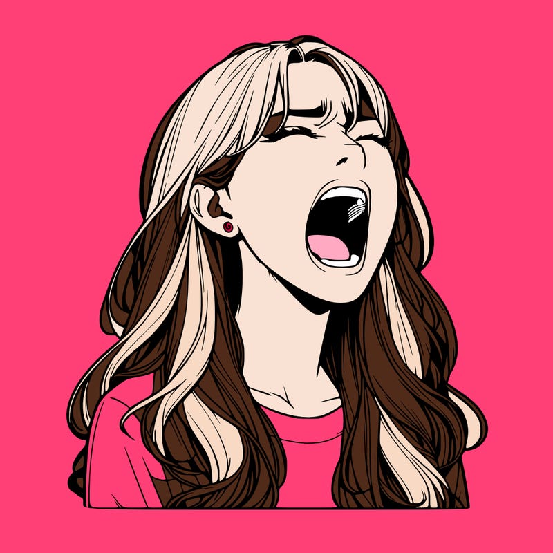 screaming realistic, girl