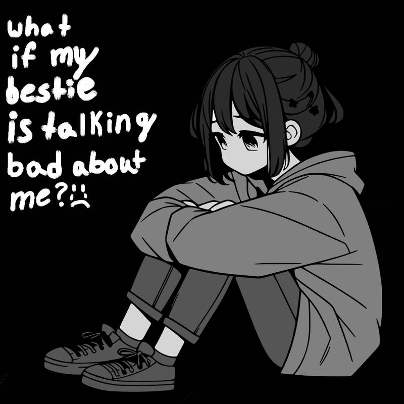 sad anime girl sitting alone