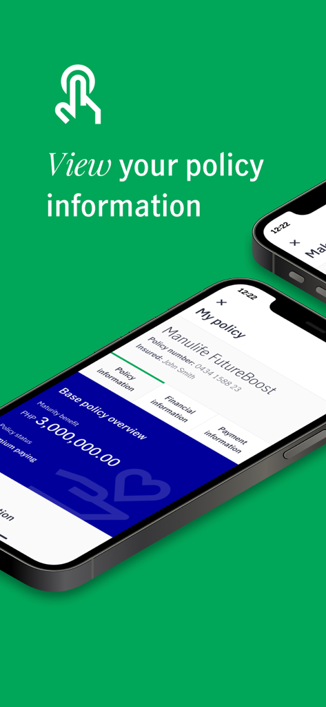 PH Manulife Online - Manulife Online mobile app displaying policy information and maturity benefit