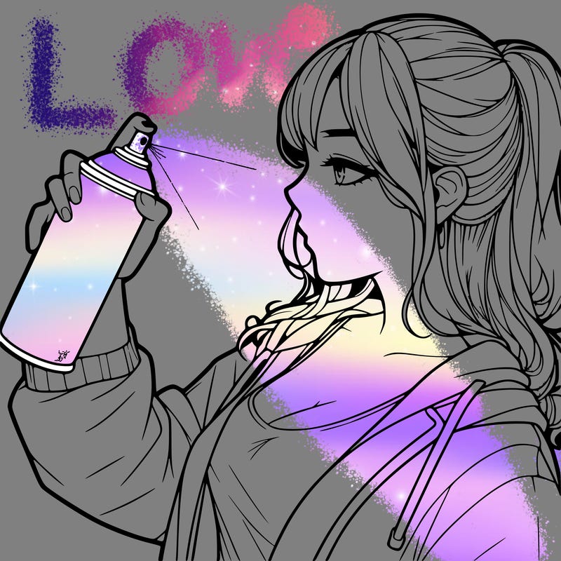 a realistic girl spray, painting