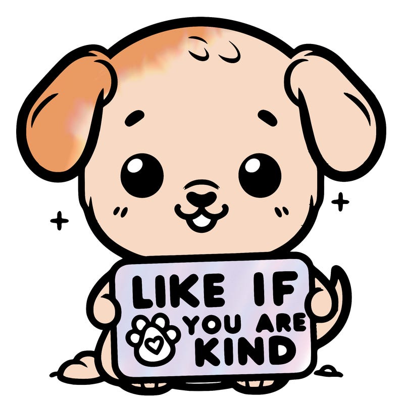 make a sign that says like if you are kind with a cute little dog