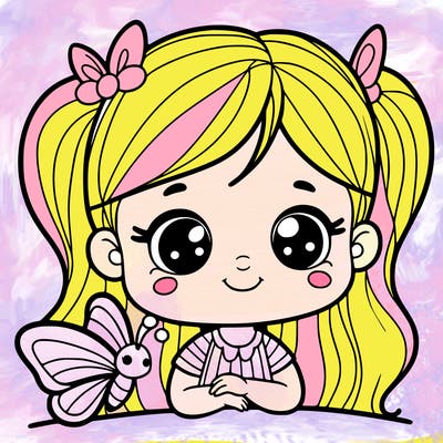 girl with a butterfly