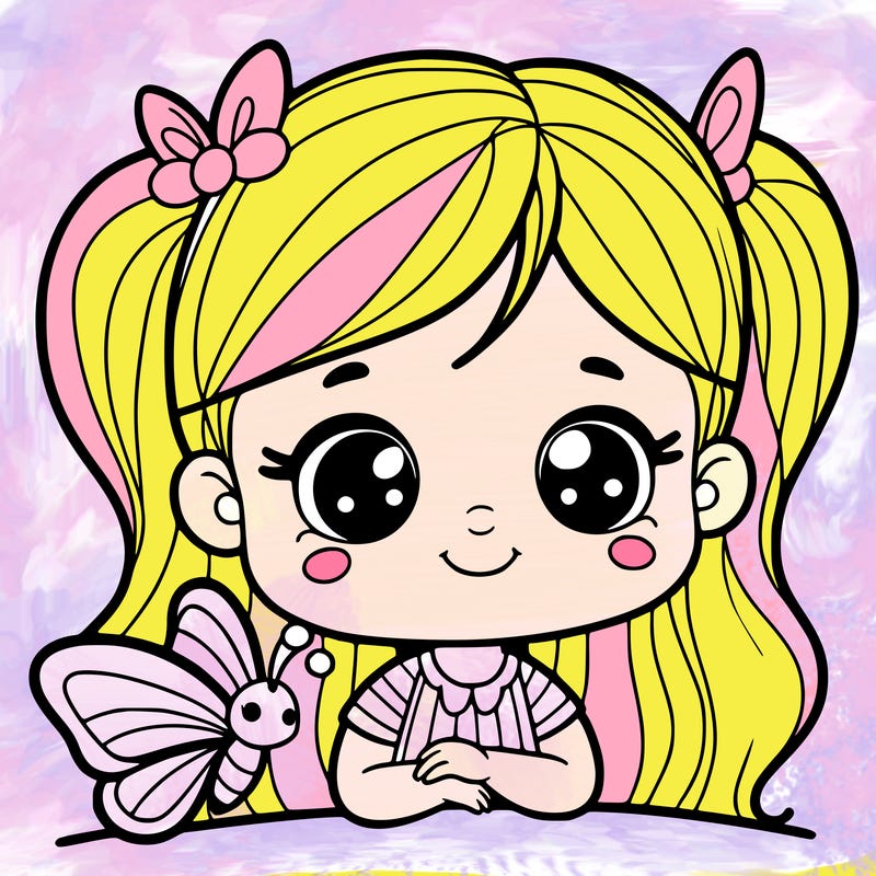 girl with a butterfly