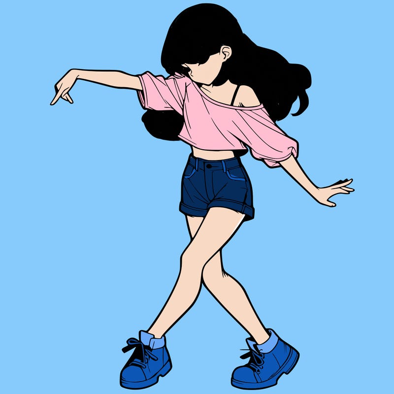 realistic girl danceing