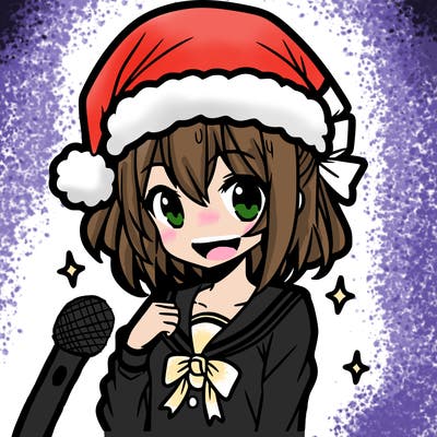 anime girl wearing a santa hat