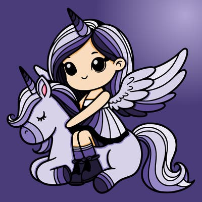 winged unicorn girl