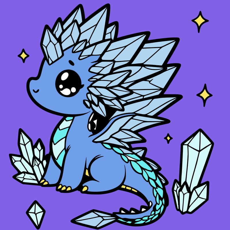little cute crystal dragon