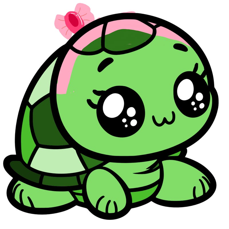 cute little animated turtle