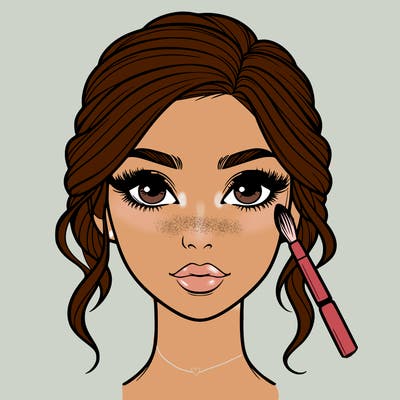 realistic person with makeup