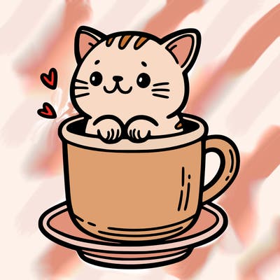 a  cat in a cup