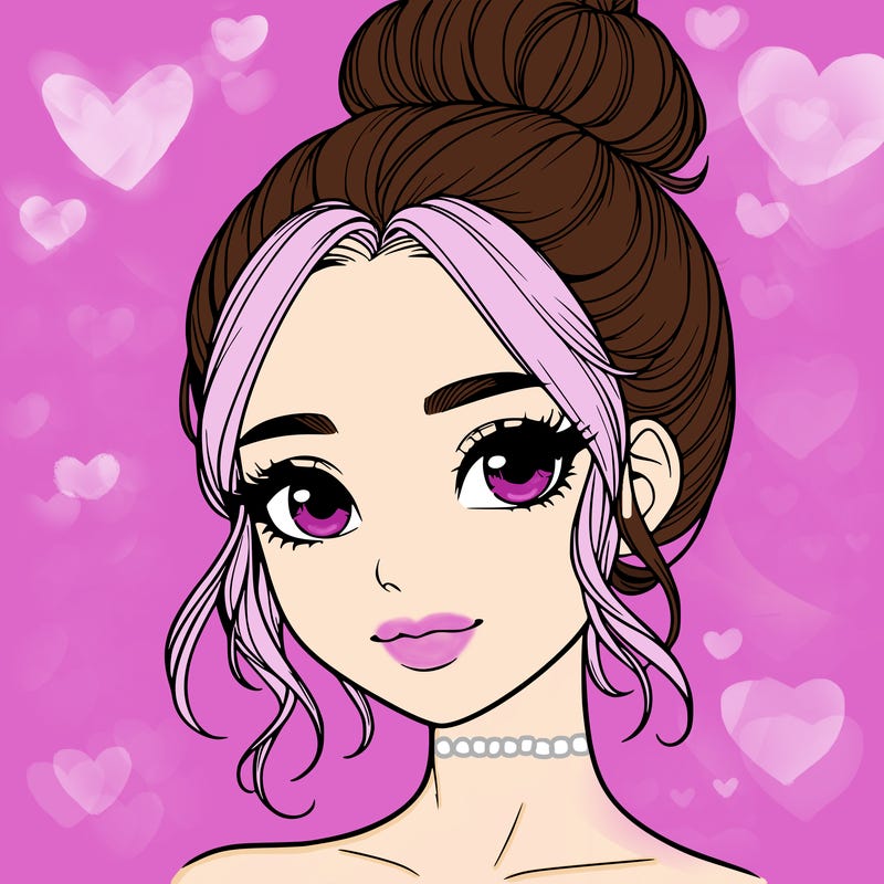 realistic pretty girl with hair in bun