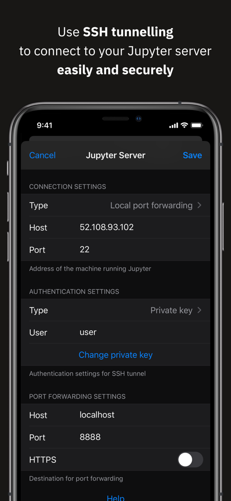 Juno Connect: Jupyter Client - SSH tunneling setup for secure Jupyter server connection in Juno Connect