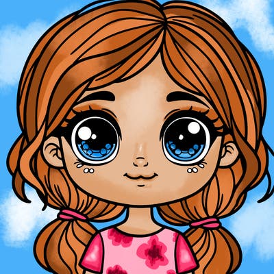 young girl with big eyes