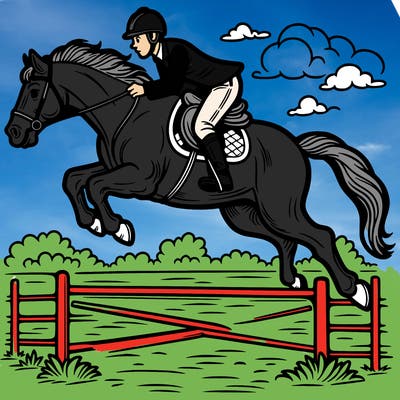 horse jumping riding