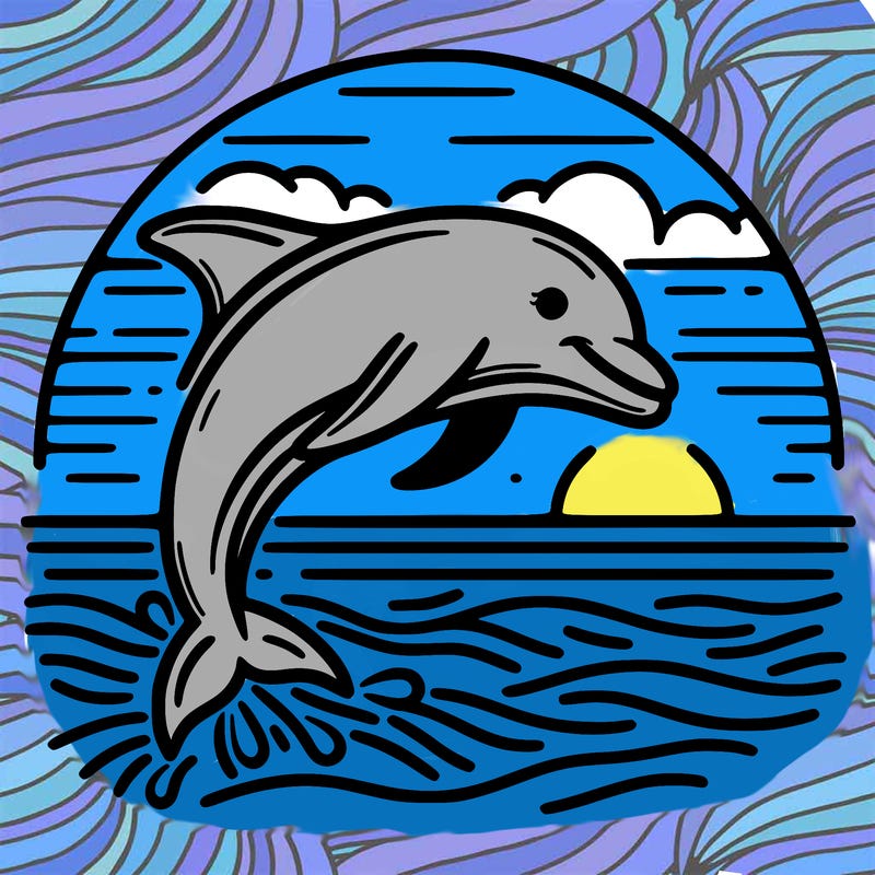 dolphin in a sunset