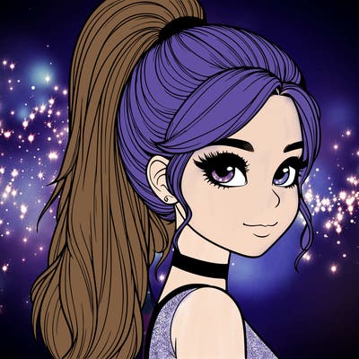 relistic girl with high ponytail