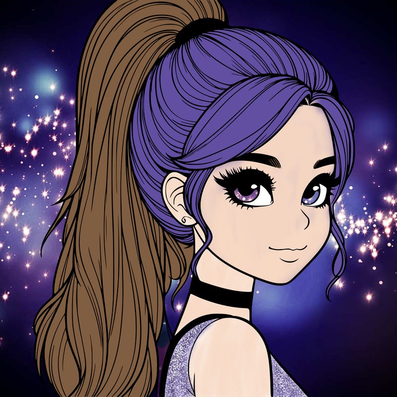 relistic girl with high ponytail